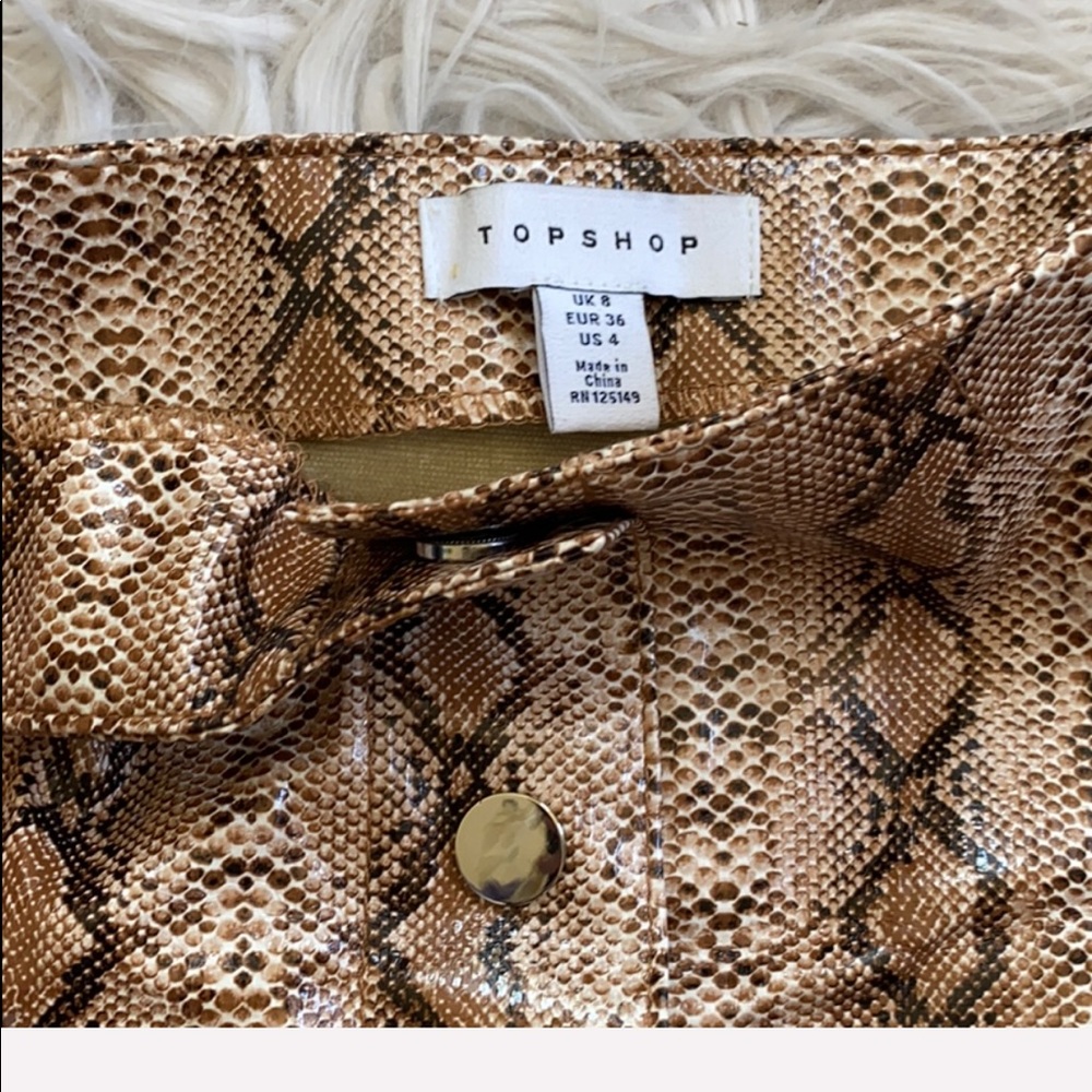 TopShop Snakeskin Pleather Skirt - Picture 4 of 5